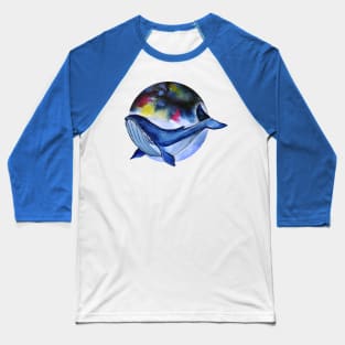 Watercolor whale Baseball T-Shirt